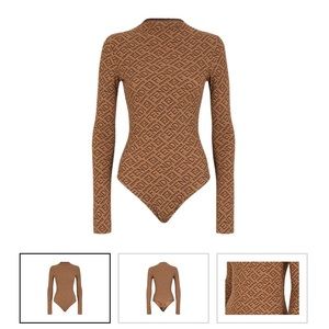 Fendi x Skims Mock Neck Long Sleeve Bodysuit